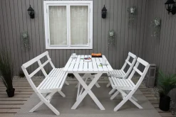 Larios Matgrupp Utomhus + 2 Ihoppfällbara Utestolar + Bänk Utomhus