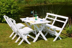 Larios Matgrupp Utomhus + 2 Ihoppfällbara Utestolar + Bänk Utomhus