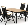 Las Vegas utomhus matgrupp förlängningsbart 152-210x90 cm med 4 Las Vegas positionsstolar