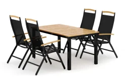 Las Vegas utomhus matgrupp förlängningsbart 152-210x90 cm med 4 Las Vegas positionsstolar