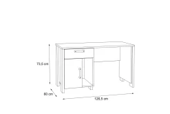 Lazarius Skrivbord 155 cm med Förvaring Skåp + Låda + Hylla