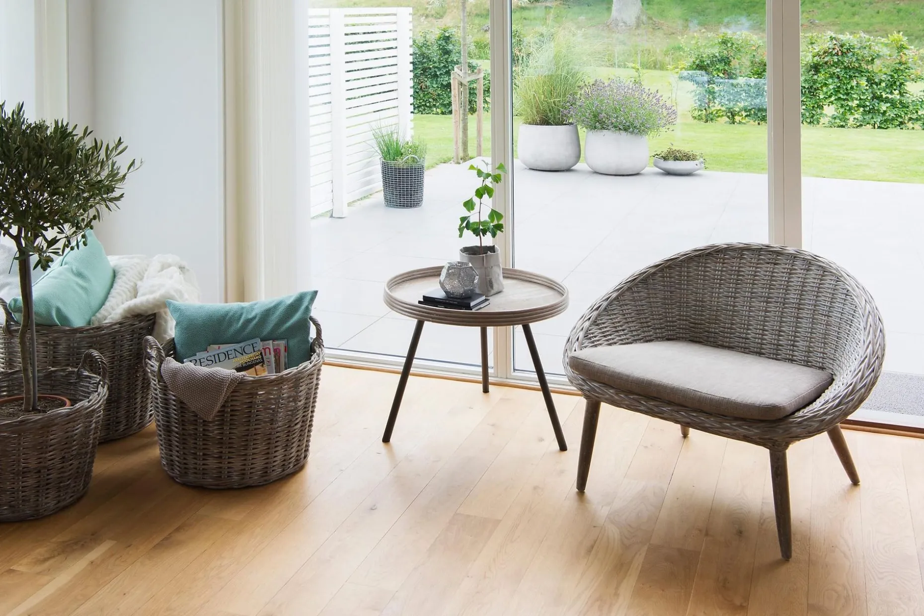 Leicester Runt Sidobord och Avlastningsbord Utomhus 60 cm
