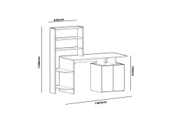 Leluard Skrivbord 146 cm med Förvaring Hyllor + Skåp