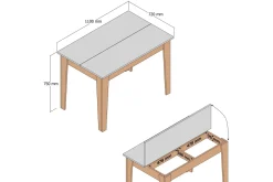 Levents Matbord 110 cm Rektangulär