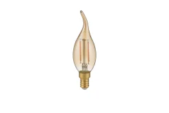 LK LED E14 filament kron/böjd top 4W 400lm 2700K brun 3-steg