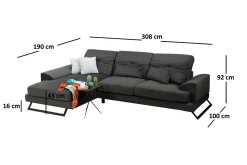 Longa Hörnsoffa med Divan Vänster