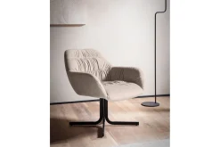 Lounge & Cocktailstol Wohnling mysig sammet klädd, med armstöd, modern stil Beige