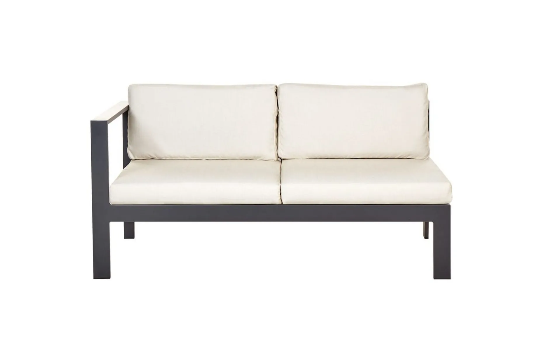 Loungegrupp med dynor Messina Svart/ljust trä/beige