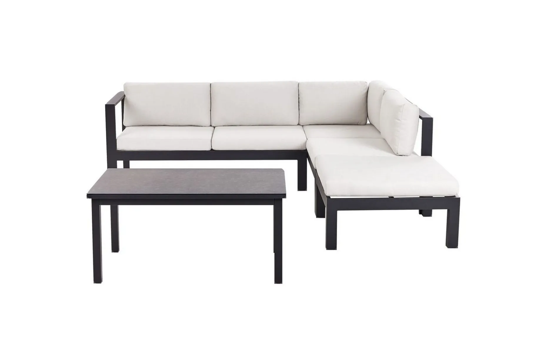 Loungegrupp Messina Vit/svart/grå