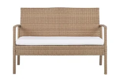 Loungegrupp Utomhus 4-sits konstrotting ljusbrun MARSALA