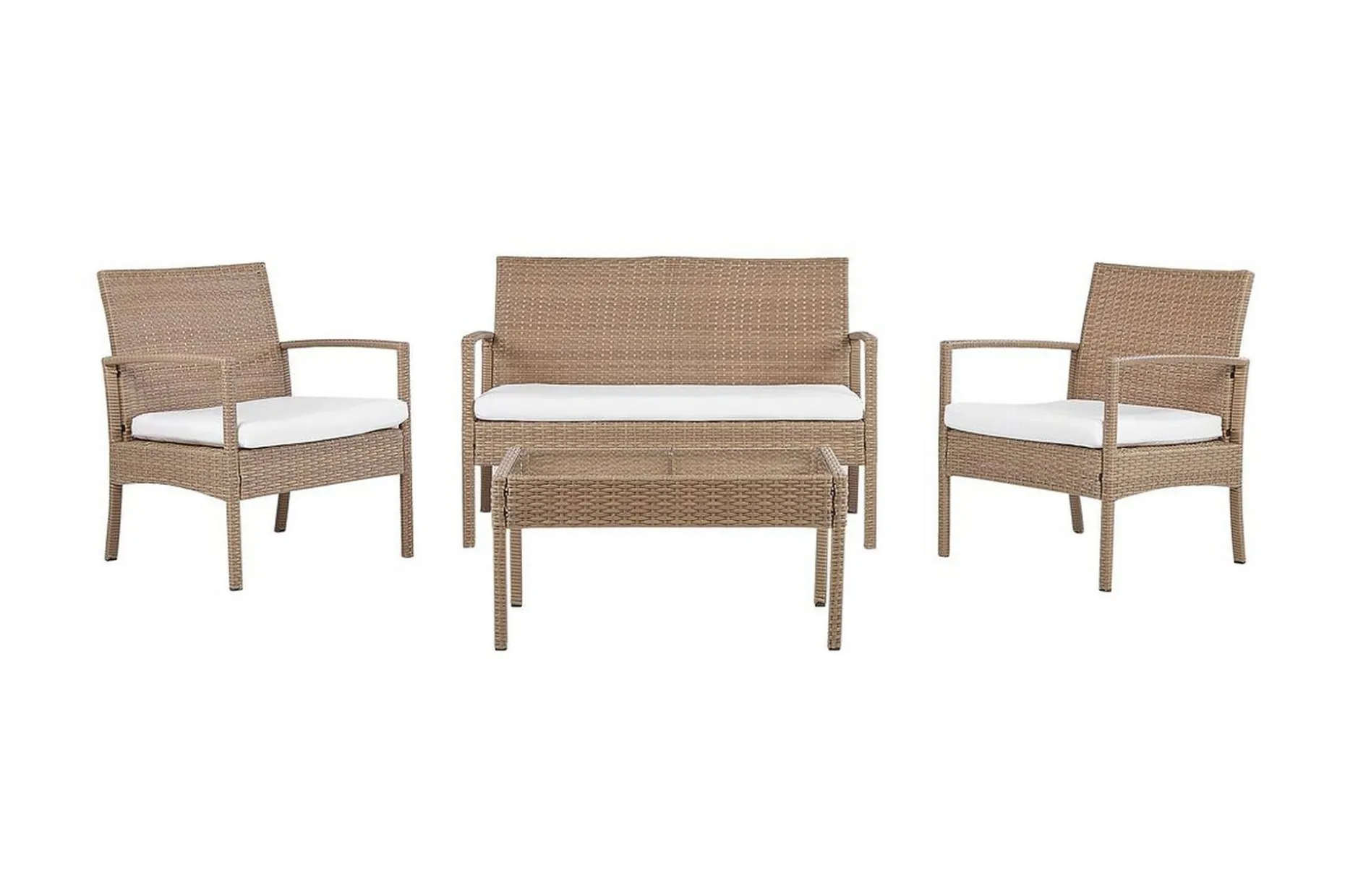 Loungegrupp Utomhus 4-sits konstrotting ljusbrun MARSALA
