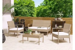 Loungegrupp Utomhus 4-sits konstrotting ljusbrun MARSALA