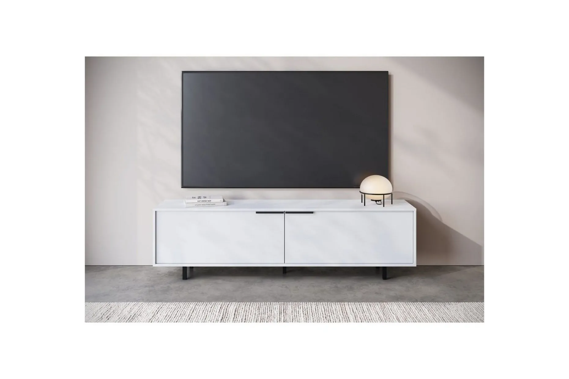 Lowboard Alberto 180x38x50 cm, Vit