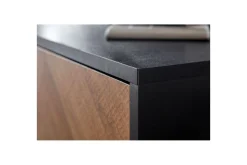 Lowboard Wohnling Ekfanerad med 2 dörrar Förvaringsbrickor Metallben Lantlig stil