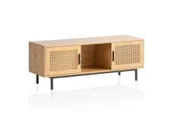 Lowboard Wohnling spånskiva folierad med 2 skjutdörrar, wienflät, modern stil Ek