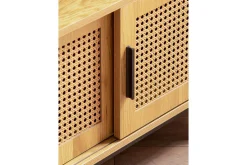 Lowboard Wohnling spånskiva folierad med 2 skjutdörrar, wienflät, modern stil Ek