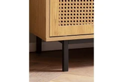 Lowboard Wohnling spånskiva folierad med 2 skjutdörrar, wienflät, modern stil Ek
