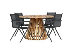Lumpur Matgrupp Utomhus 110 cm Rund med 4 Alina Utestolar