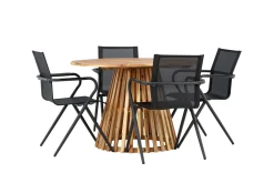 Lumpur Matgrupp Utomhus 110 cm Rund med 4 Alina Utestolar