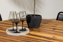Lumpur Matgrupp Utomhus Rund 120 cm + 4 st Linero Matstolar Svart