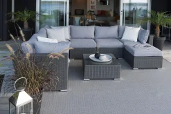 MADISON Soffbord och Loungebord Utomhus 64 cm Konstrotting Glas