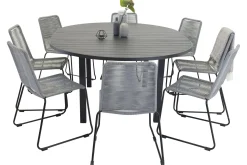 Marbella Matgrupp Utomhus 140 cm Rund med 8 Lindos Utestolar