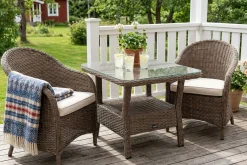 Marcus Loungebord och Soffbord Utomhus 80 cm Konstrotting Glas