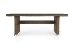 Marcus Stort Matbord Utomhus 200x100 cm – Utebord i konstrotting med glasskiva för Uteplats och Trädgård