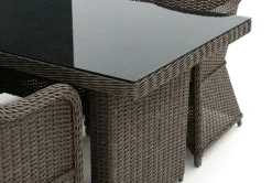 Marcus utomhus matgrupp 160x90 cm med 4 Marcus Light utefåtöljer