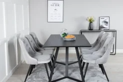 Marina Matgrupp 180 cm Rektangulär med 6 Velvet Deluxe stolar