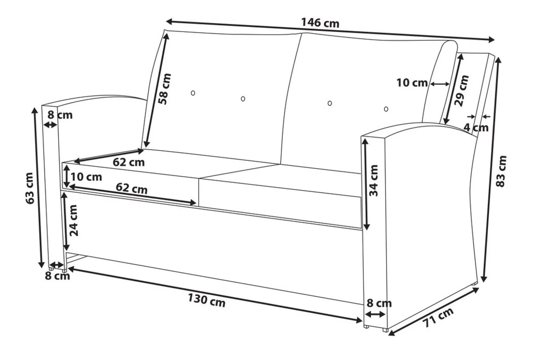 Marino Loungegrupp Utomhus 146 cm