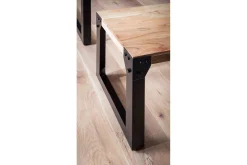 Matbänk Wohnling massivt trä industriell stil med metallben 140 cm
