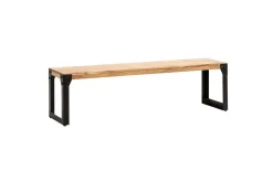 Matbänk Wohnling massivt trä industriell stil med metallben 140 cm