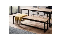 Matbänk Wohnling massivt trä industriell loftstil med metallben 120 cm