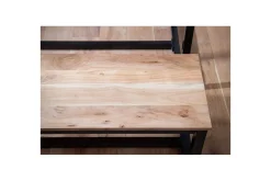 Matbänk Wohnling massivt trä industriell loftstil med metallben 120 cm