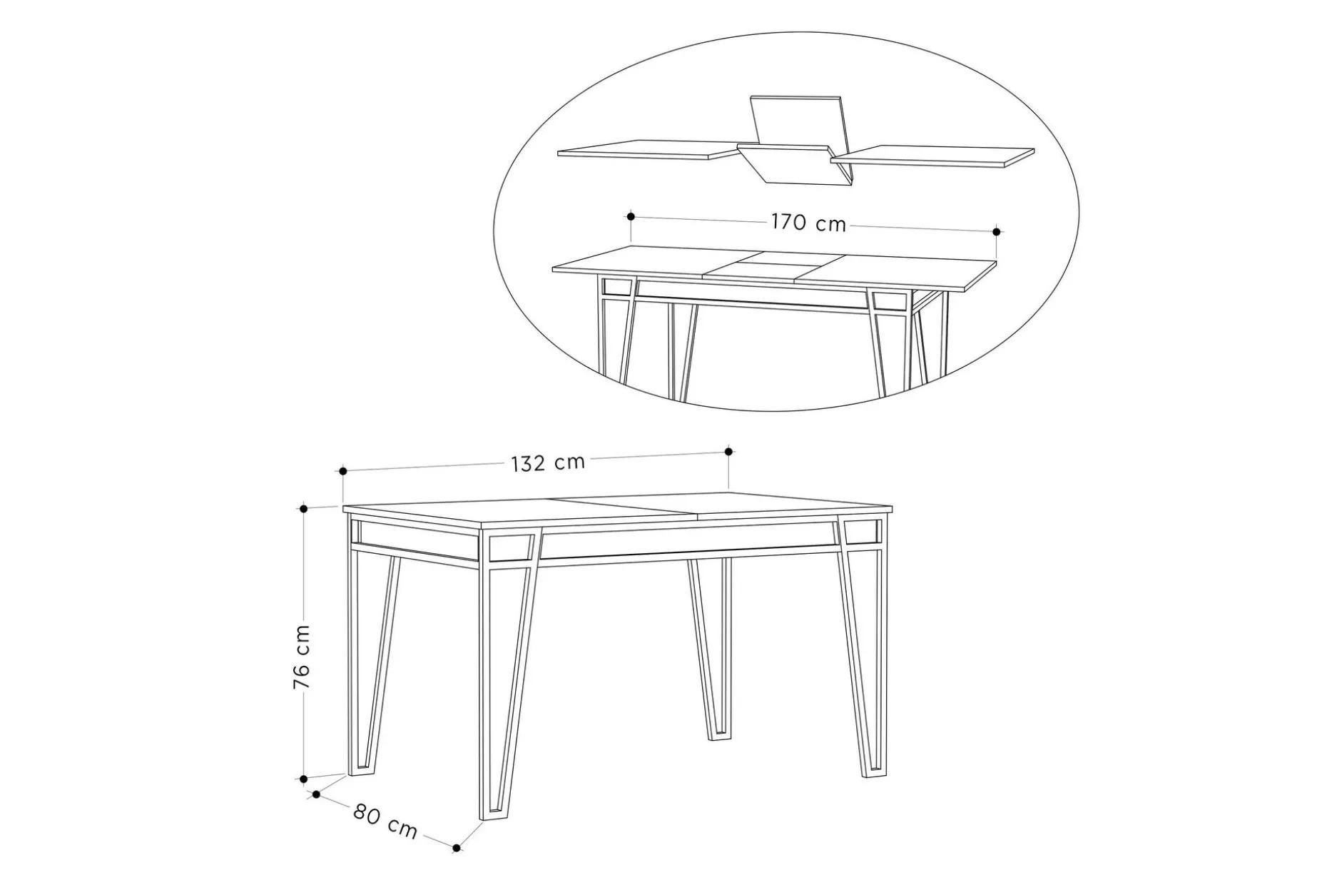 Matbord 132 cm