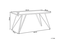 Matbord 150 x 80 cm marmor effekt/svart MOLDEN