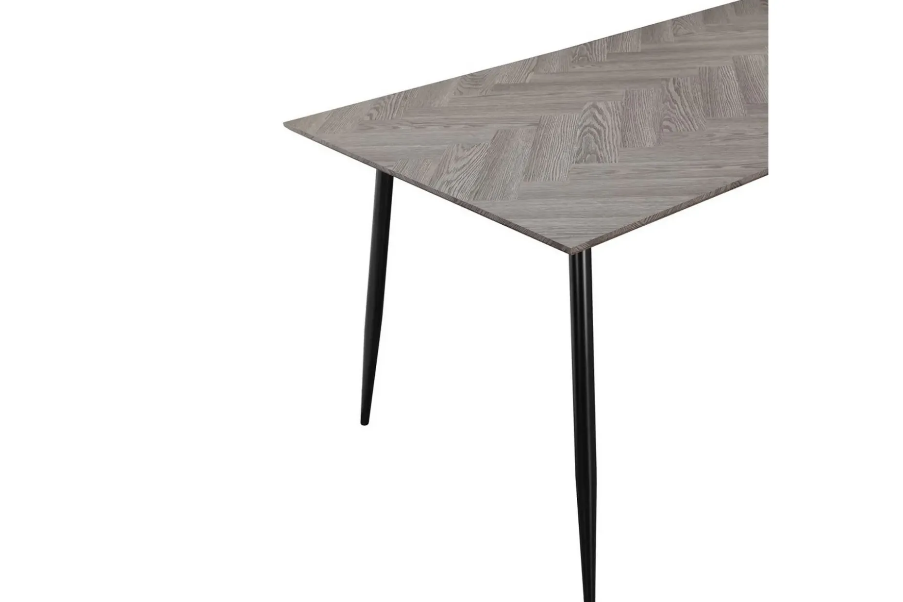 Matbord Monza 160x90x76 cm, Fiskben Viteik/Svart
