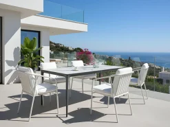 Matbord utomhus Sovareto 90x180 cm Marmoreffekt