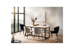 Matbord Wohnling massivt trä industriell loftstil metallbensram 160x80 cm