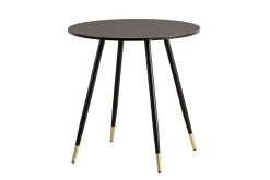 Matbord Wohnling Rund 75 cm marmorerad modern gyllene tippsben Marmor, Svart
