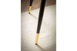Matbord Wohnling Rund 75 cm marmorerad modern gyllene tippsben Marmor, Svart