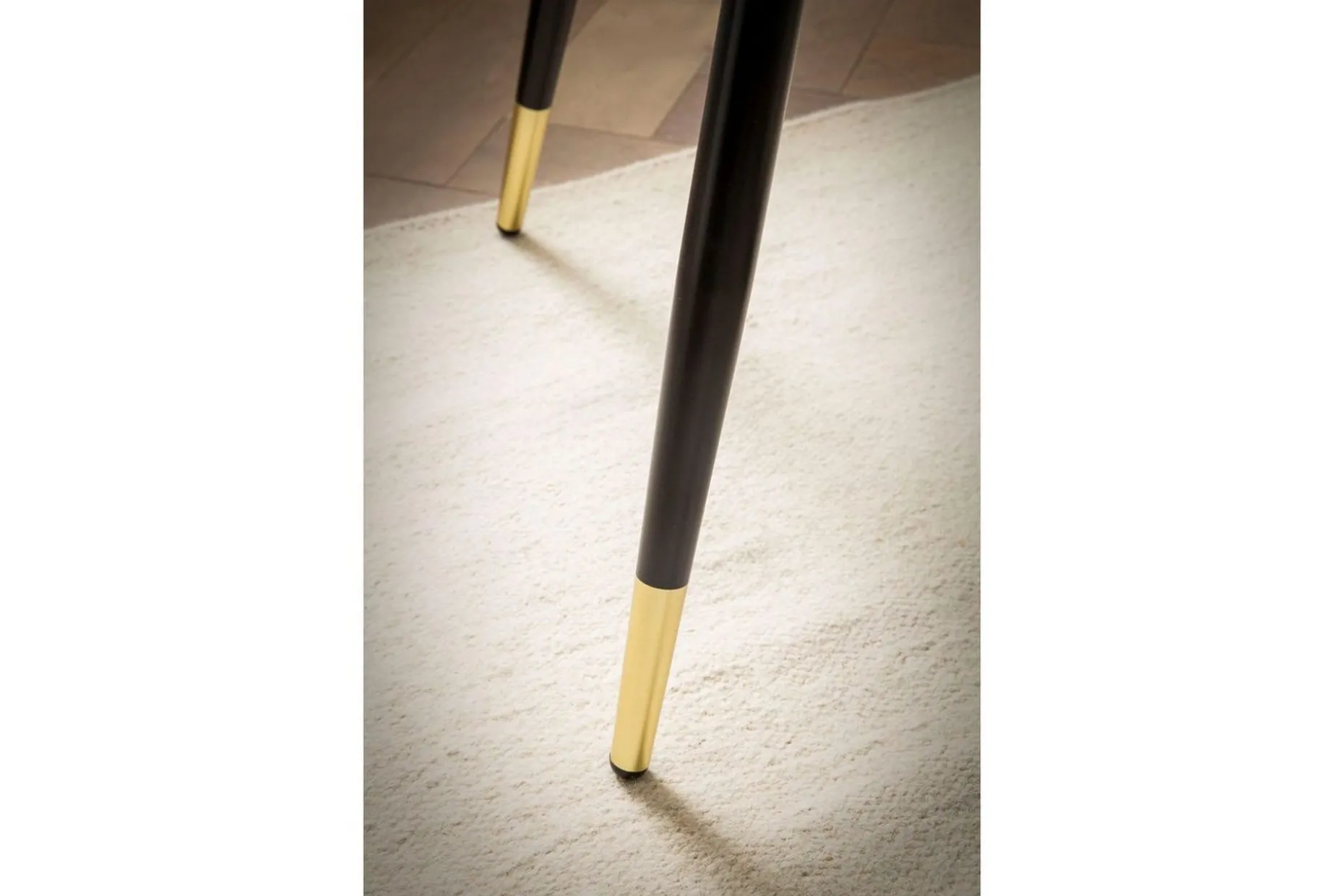 Matbord Wohnling Rund 75 cm marmorerad modern gyllene tippsben Marmor, Svart