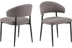Matgrupp Bark Kopparbo Runt Stort Matbord 180 cm Svart med 4 Sawako Greige Stolar Svart|Greige