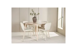 Matgrupp Flora Runt 120 cm Vit med 4st Lilja Stolar