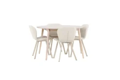 Matgrupp Flora Runt 120 cm Vit med 4st Lilja Stolar