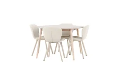 Matgrupp Flora Runt 120 cm Vit med 4st Lilja Stolar