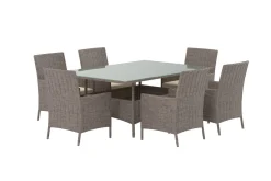 Matgrupp Lefkas 150 cm med 6 Stolar Utomhus