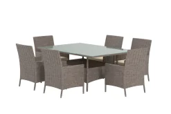 Matgrupp Lefkas 150 cm med 6 Stolar Utomhus