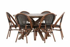Matgrupp Utomhus Rosario 140 cm Rund med 6 Guarda Utestolar